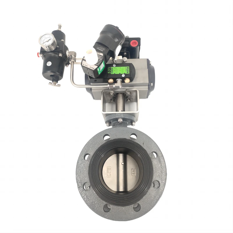 Pneumatic cast steel flange butterfly valve